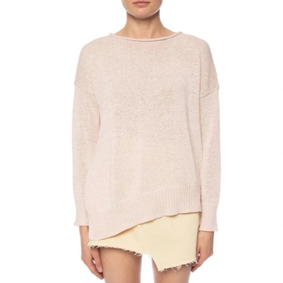 Allsaints Women’s XS Peach Nadine Asymmetrical Pullover Sweater Jumper Spring - Picture 1 of 6